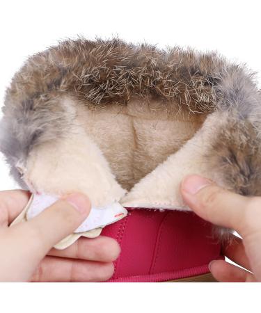 MINBEI Baby Girls Soft Leather Winter Snow Boots - Waterproof Toddler Girls 8 UK Child Rose - Buy Online on GoSupps.com