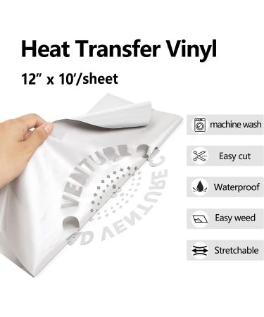 RENLITONG Grey HTV Iron on Vinyl 12 x 10ft Roll for T-Shirts - Easy Weed & Cut Heat Transfer Vinyl - Buy Online on GoSupps.com