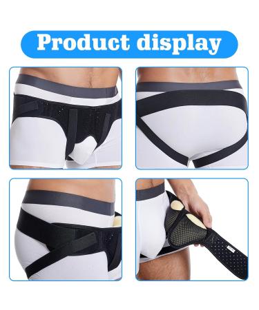 Nizirioo Adjustable Inguinal Hernia Belt for Adults - Pain Relief with Removable Compression Pads (Black Large) - Buy Online on GoSupps.com