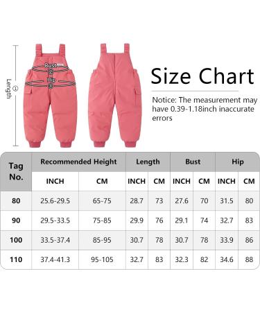Happy Cherry Baby Winter Pants - Newborn Boys Girls Overall Ski Trousers - Infant Warm Snow Bib Pant - Toddler Windproof Padded Snowsuit Bottoms - Pink - Size 110 - Buy Online on GoSupps.com