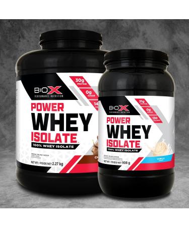 BioX Power Whey Isolate | 100% Ultra-Pure Whey Isolate Protein Powder | 30g Protein Per Serving Sugar Free Low Lactose & Low Carb Protein Powder | 26 Servings 2LB (Cookies & Cream) Cookies & Cream 26 Servings (Pack of 1) - Buy Online on GoSupps.com