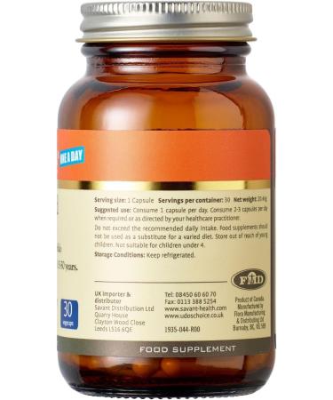 Udo's Choice Adults Blend Probiotics - 17 Billion Cell Count - 6 Strains - 30 Vegecaps - One a Day - 30 Count - Buy Online on GoSupps.com