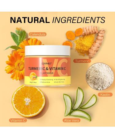 Turmeric Vitamin C Clay Mask - Deep Cleansing Facial Mask for Dark Spots Acne & Oily Skin - Refine Pores & Revitalize Dull Skin - Buy Online on GoSupps.com
