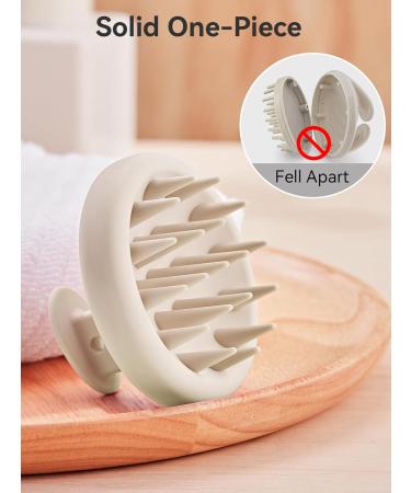 Heeta Scalp Massage Brush | Silicone Hair Brush for Wet & Dry Use | Soft Bristles | Oatmeal Color | Enhance Hair Health - Buy Online on GoSupps.com