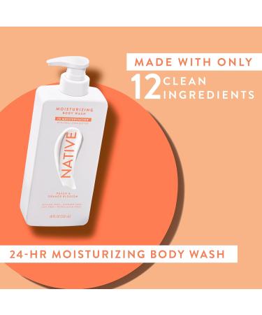 Native Moisturizing Body Wash Contains Naturally Derived Ingredients | For Women & Men Sulfate Dye & Paraben Free Leaving Skin Soft and Hydrated | Peach & Orange Blossom 18 oz - Buy Online on GoSupps.com