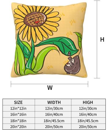 YYHHAOFA Sunflower Seeds and Sunflowers Prints Universal Pillowcase for All Seasons 18"x18" : Soft and Comfortable Suitable for car Sofa Black 18 x 18-Inch - Buy Online on GoSupps.com