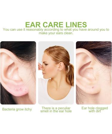 Heallily 180 Pcs Earrings Hole Cleaner Dental Floss - Disposable Ear Piercing Care Tool for Smell Removal | Ideal for Girls & Men - Buy Online on GoSupps.com