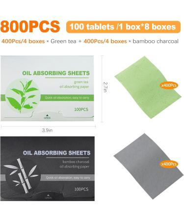 OioTuyi 800 Pack Blotting Paper for Oily Skin Premium Bamboo Charcoal & Green Tea Oil Absorbing Sheets Perfect Oil Blotting Sheets for Face Care Or Makeup 9 X 6 cm - Buy Online on GoSupps.com