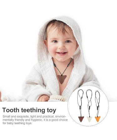 NUOBESTY 3pcs Shark Tooth Silicone Chew Necklace Set - Teething Chewy Toy for Boys and Girls - Buy Online on GoSupps.com
