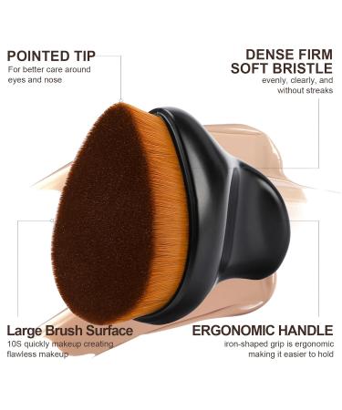 Buy Foundation Makeup Brush | Kabuki Bronzer Brush for Liquid & Cream Cosmetics | Ergonomic Handle - Matte Black - Buy Online on GoSupps.com