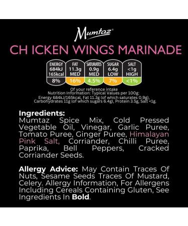 Mumtaz CHICKEN WINGS Marinade Sauce - Pack of 3x500g 15 Minute Magic Marinade Medium Spiced BBQ-Grill-Roast-Stir or Air fry All Natural Ingredients Gluten Free Vegan Friendly. - Buy Online on GoSupps.com