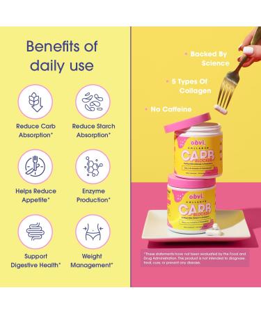 Obvi Collagen Greens and Carb Blocker | Organic Greens Superfood Powder with Collagen Peptides | Probiotics for Gut Health Skin Hair Nails| Curb Appetite Block Carb Absorption White Kidney Bean - Buy Online on GoSupps.com