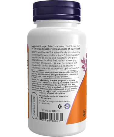 Now Foods Brain Elevate - 60 Veg Capsules for Enhanced Focus & Cognitive Support - Buy Online on GoSupps.com
