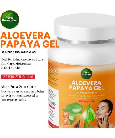 Parle Ropvatika Aloevera Papaya Gel 500 Gram 100% Pure Natural Aloe Vera Gel - Ideal for Skin Face Acne Scars Hair Care Moisturizer & Dark Circles (Aloevera Papaya Gel 500gm) - Buy Online on GoSupps.com