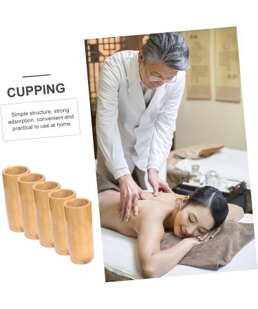 Healifty 5-Part Cupping & Care Set | Wood Massage Tools & Bamboo Accessories for Facial Suction & Care - Buy Online on GoSupps.com