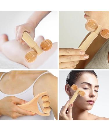 Premium Wood Massage Tool Set - Yiyifor 5-Piece Roller & Gua Sha for Muscle Relaxation & Body Shaping | International Shipping Available - Buy Online on GoSupps.com