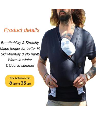 HEGZA Men's Kangaroo Dad T-Shirt | 2-in-1 Skin to Skin Baby Carrier Tank Top XL - Best for Dads & Babies - Buy Online on GoSupps.com