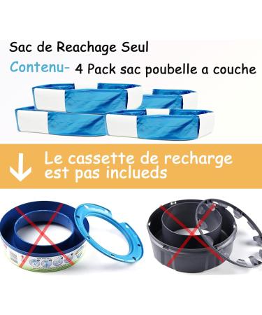 Pack of 4 Odor-Resistant Nappy Bin Bags - Fits up to 800 Nappies - Refill Nappy Bin - Scented and Solid - Buy Online on GoSupps.com