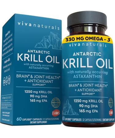 Viva Naturals Premium Antarctic Krill Oil Omega 3 Supplement - 60 Capsules