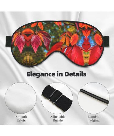 Fall Red Leaves & Fruits Print Unisex Eye Mask | Soft Light-Blocking Sleep Mask - Comfortable Sleep Accessory - Buy Online on GoSupps.com