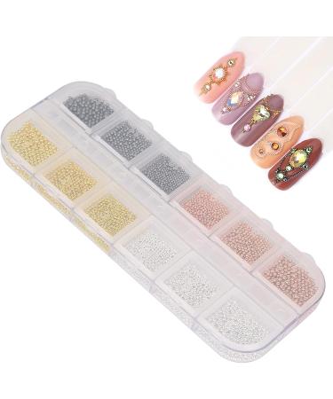 Nail Art DIY Ball Decorations 12 Grids Simple Operation Nail Art Ball Decorations Nail Art Steel Ball Decor for Nail Studios for Women(07) - Buy Online on GoSupps.com