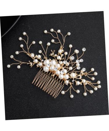 Ipetboom Bride Insert Comb Tiara Rhinestone Pearl Hair Comb Bridal Hair Comb Bridal Headdress Wedding Headpiece Bride The Flowers Hairpin Women Hairpin - Buy Online on GoSupps.com