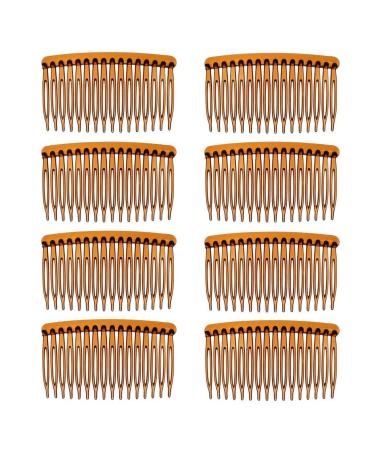Provone 8pcs Vintage Hair Combs Plastic Side Hair Combs With 16 Teeth For Fine Hair Accessory For Women Girls (Brown)