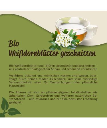  mynatura Mynatura Organic Cut Hawthorn Leaves | Hawthorn Tea | Herbal Tea | Infusions | Natural Product | In a bag (1000 g) - Buy Online on GoSupps.com