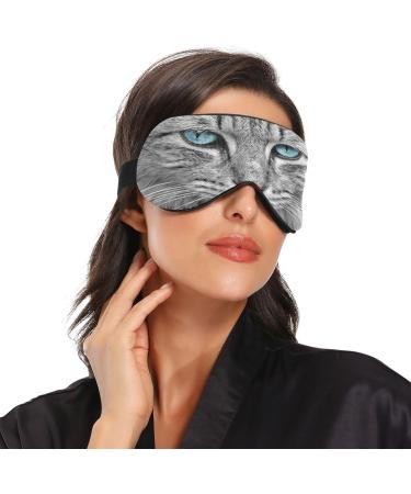 Haskirky Light Blocking Eye Mask - Adjustable for Deep Sleep, Travel, Yoga - Blue Eyed Cat Design - Buy Online on GoSupps.com