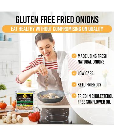 Nawabi Life Non-Coated Crispy Fried Onions 8 oz - 100% Natural, Non-GMO, KETO Friendly, Gluten Free, Low Carb, No Sodium - Resealable Bag - Pack of 1 - Buy Online on GoSupps.com