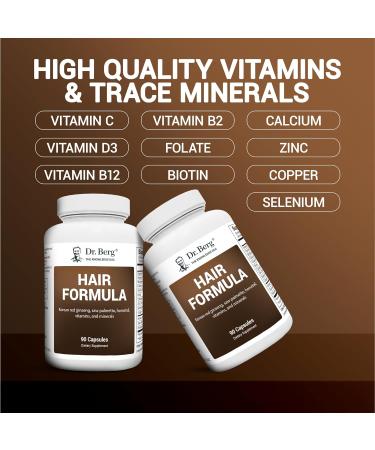 Dr. Berg's All in One Hair Growth Vitamins for Men & Women - Biotin, Saw Palmetto, DHT Blocker - 90 Veg Capsules - Buy Online on GoSupps.com