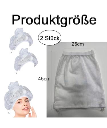 2-Pack Reusable Hair Drying Caps - Net Plopping Hair Caps for All Hair Types (Short Long Curly Smooth) - Perfect for Diffusing & Hair Care - Buy Online on GoSupps.com