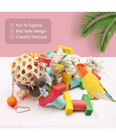 Multi-Colored Parrot Hanging Toys | Chew & Bite Cardboard Accessories for Budgies & Large Birds - M-45cm - Buy Online on GoSupps.com