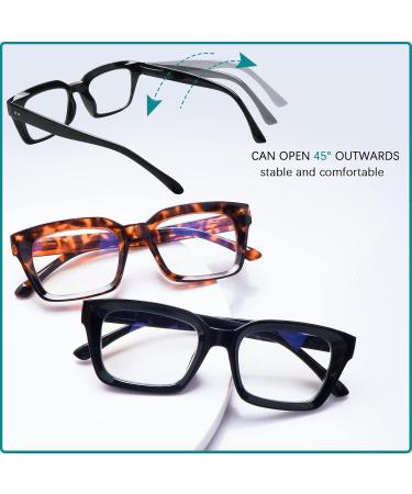 CLASAGA Retro Oversized Reading Glasses for Women - Blue Light Blocking Square Frames | Stylish Computer Readers with Spring Hinges - Buy Online on GoSupps.com