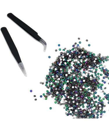 1440 pc Sparkly Round Flatback Rhinestones Set with Tweezers & Sorting Trays - for Crafts, Nails, Makeup, Shoes - SS20 - Buy Online on GoSupps.com