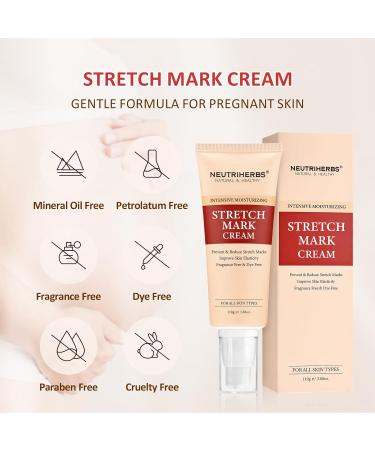 Neutriherbs Stretch Mark Cream - Best Pregnancy & Weight Fluctuation Skin Care with Shea Butter & Coconut Oil - 3.88 Oz - Buy Online on GoSupps.com