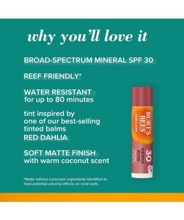 Burt s Bees Tinted Lip Balm SPF 30 100% Natural Origin Mineral Sunscreen Sienna Rose Mother's Day Gift 1 Tube in Blister Box - Buy Online on GoSupps.com
