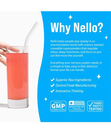 Nello Supercalm - Drink Mix | Contains KSM-66 Ashwagandha L-Theanine Magnesium Glycinate and Vitamin D3 20 Servings (Travel Packets) 20.0 Servings (Pack of 1) - Buy Online on GoSupps.com