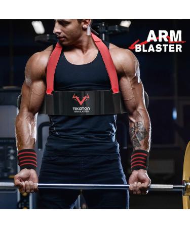 Buy Tikaton Arm Blaster with Wrist Bandages - Adjustable Biceps & Triceps Isolator for Bodybuilding | Black Aluminum Arm Curl Device - Buy Online on GoSupps.com