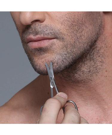 Mabox Nose and Eyebrow Hair Scissors - Professional Stainless Steel Trimmer for Facial Hair, Beard, Eyelashes, and Mustache - 2 PCS, Silver - Buy Online on GoSupps.com