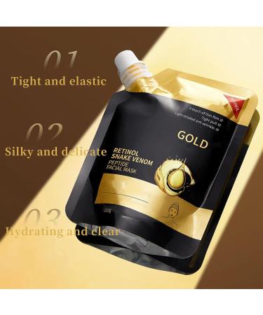 Anti-Aging Gold Collagen Facial Mask Anti-Aging Retinol Gold Facial Mask Gold Firming Snake Venom Face Mask Retinol Gold Mask Gold Face Mask for Moisturizing Removes Blackheads & Oils 100g - Buy Online on GoSupps.com