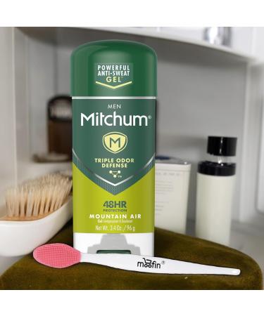 Men's Deodorant Antiperspirant Gel Stick - Mountain Air 48-Hour Odor Defense Alcohol-Free Quick-Dry Bundle with Moofin Nose Cleaning Brush (Pack of 4 - Buy Online on GoSupps.com