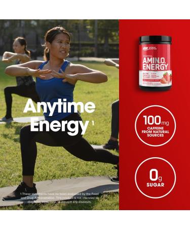 Optimum Nutrition ESSENTIAL AMIN.O. ENERGY Juicy Strawberry Burst - 9.5 oz (270 g) | Boost Energy & Focus - Buy Online on GoSupps.com