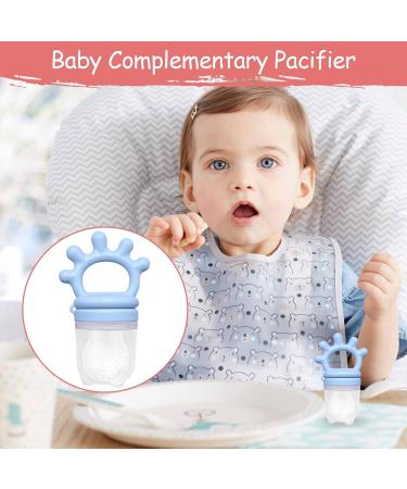 Premium Silicone Baby Pacifier with Fruit Feeding Dispenser | Reusable & Soothing for Aching Gums - Light Blue - Buy Online on GoSupps.com