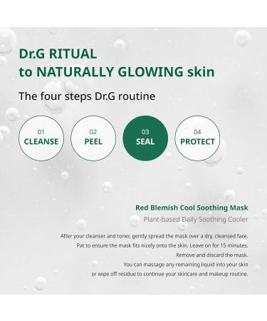 Dr.G Red Blemish Daily Cool Soothing Face Mask - Hydrating & Calming for Sensitive Skin - Korean Sheet Mask Pack of 10 | K-Beauty Skincare - Buy Online on GoSupps.com