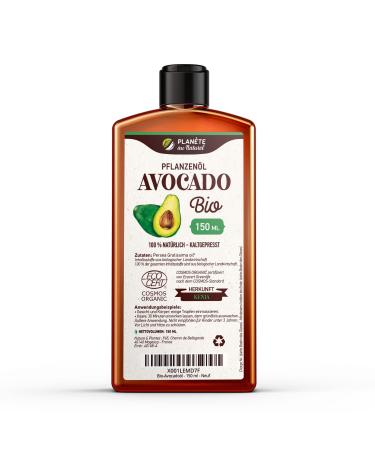 Avocado Oil Organic 150 ml - 100% Organic Pure Natural & Cold Pressed 150 ml (Pack of 1)