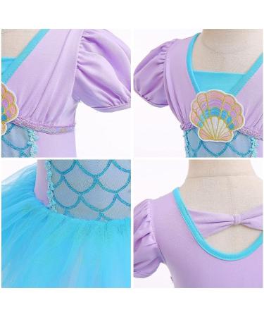 Myrisam Princess Leotard for Girls | Ballet Dance Tutu Skirted Ballerina Dress | 4-5T | Mermaid Theme - Buy Online on GoSupps.com