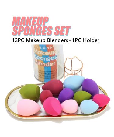 12pcs Makeup Sponge Blender Set with Holder - Flawless Beauty Blender for Liquid & Powder Foundation - Gift for Women - Buy Online on GoSupps.com