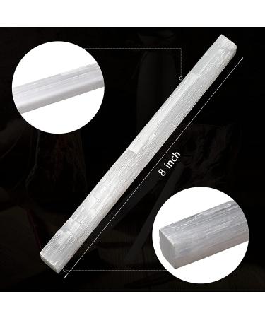 Large 8 Inch Crystal Selenite Wands - Bulk 2 Pack for Healing, Cleansing, and Protection | Energy White Stone for Yoga and Reiki - Buy Online on GoSupps.com