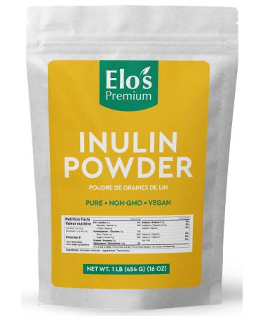 Inulin Powder (1lb) by Elo's Premium| 100% Food Grade Inulin Powder | Packaged in Canada| Used As A Source Of Fibre | Pure &Non-GMO | Dissolve In Water Or Use In Baking
